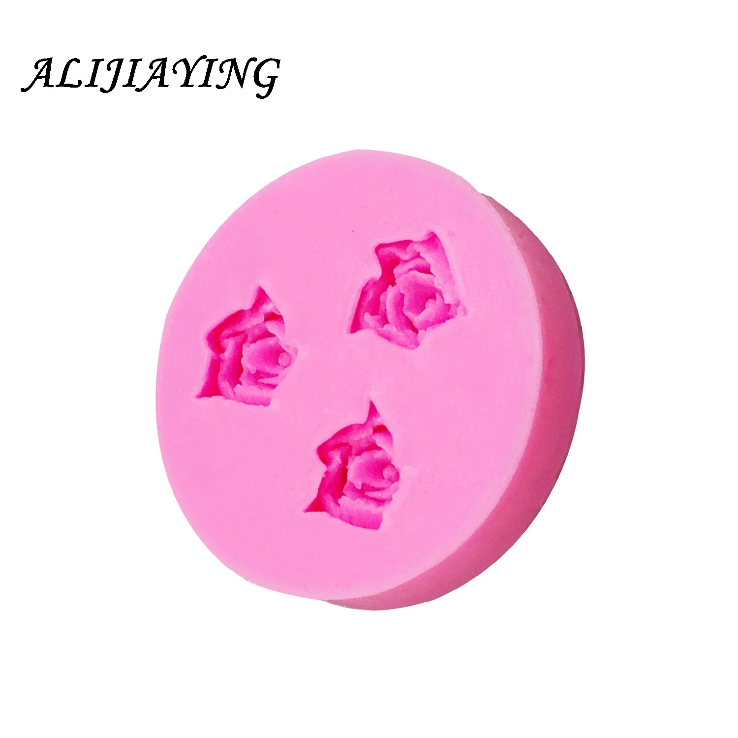 Mini 3 hole rose Sugarcraft silicone mold flower fondant mould Wedding cake decorating tools chocolate mold D0157