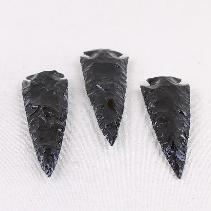 High Quality 100% Natural Obsidian Stone Original Arrow Quartz Mineral Crystals Wand Healing Implication Energy Stone