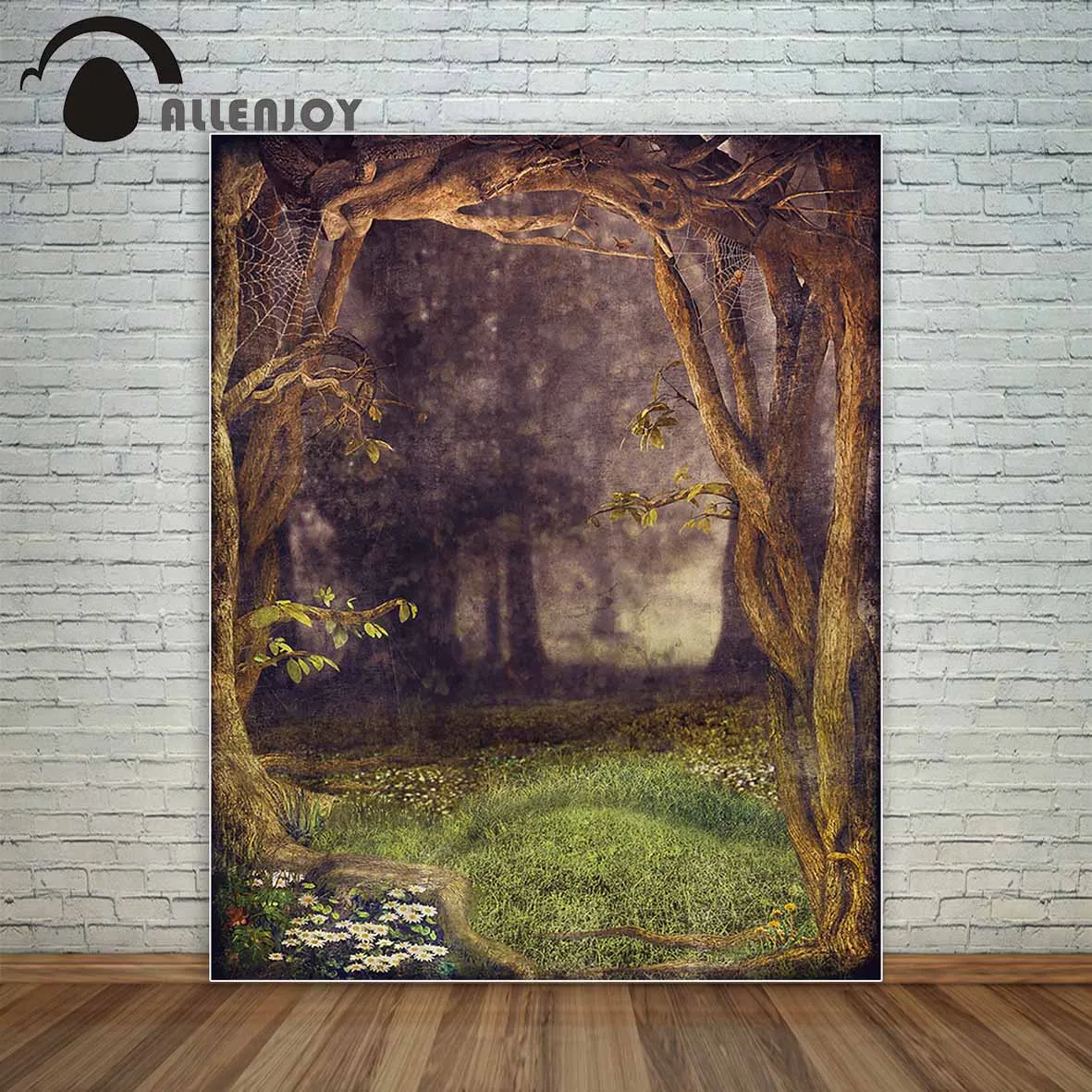 Allenjoy in glomy forest spider web винтажный фон трава деревья фото украшения для дома для фотосессии украшения