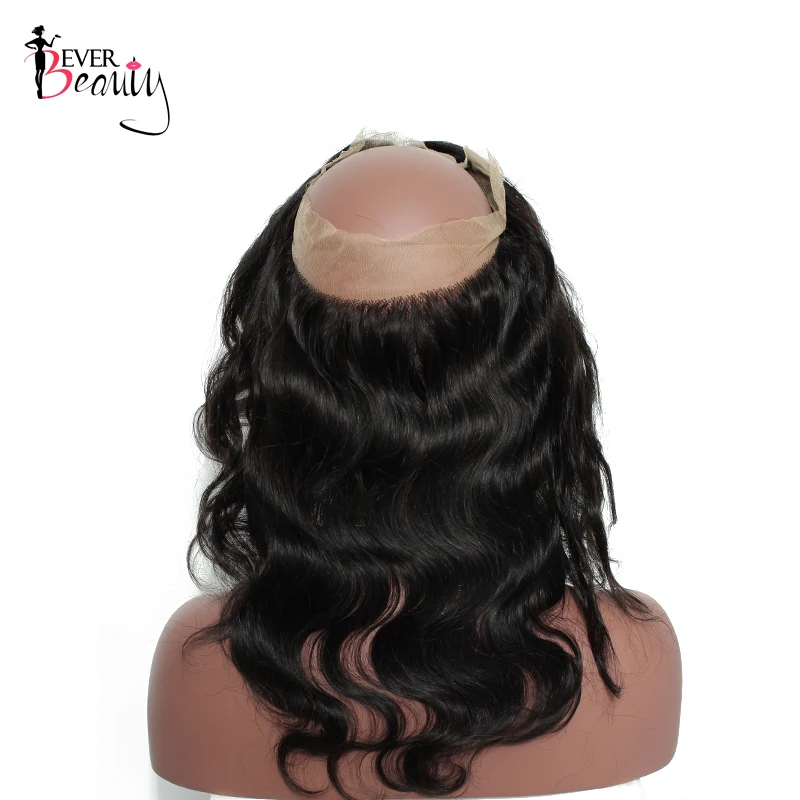 360 Lace Frontal Body Wave Closure Brazilian Hair Lace Frontal 360 Closure Human Hair Pre Plucked Remy Natural Black Ever Beauty