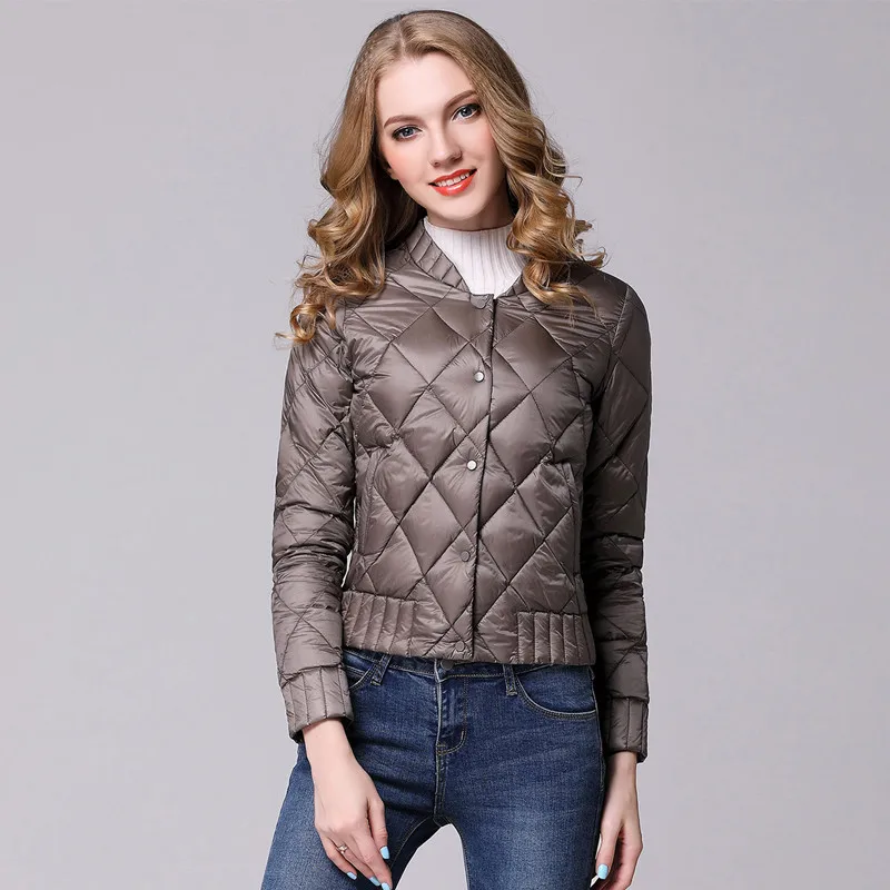 Women Spring Winter 90% Ultra Light Down Jacket Female Portable Soft Fabric Coat Jackets Parkas Diamond Lattice Quilted