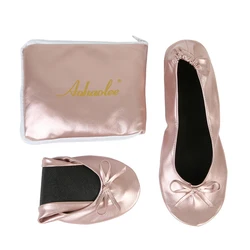 Vrouwen Schoenen Flats Portable Fold Up Ballerina Platte Schoenen Roll Up Opvouwbare Ballet Na Party Schoenen Voor Bridal Wedding Party favor