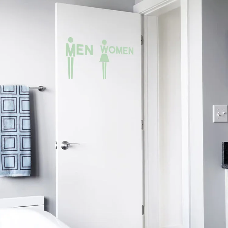 Kreative leuchtende Aufkleber für Männer und Frauen, für Toilettentüren, Wand, leuchten im Dunkeln, Wanddekoration, fluoreszierende Badezimmer-Heimdekoration, Aufkleber – Detail 5
