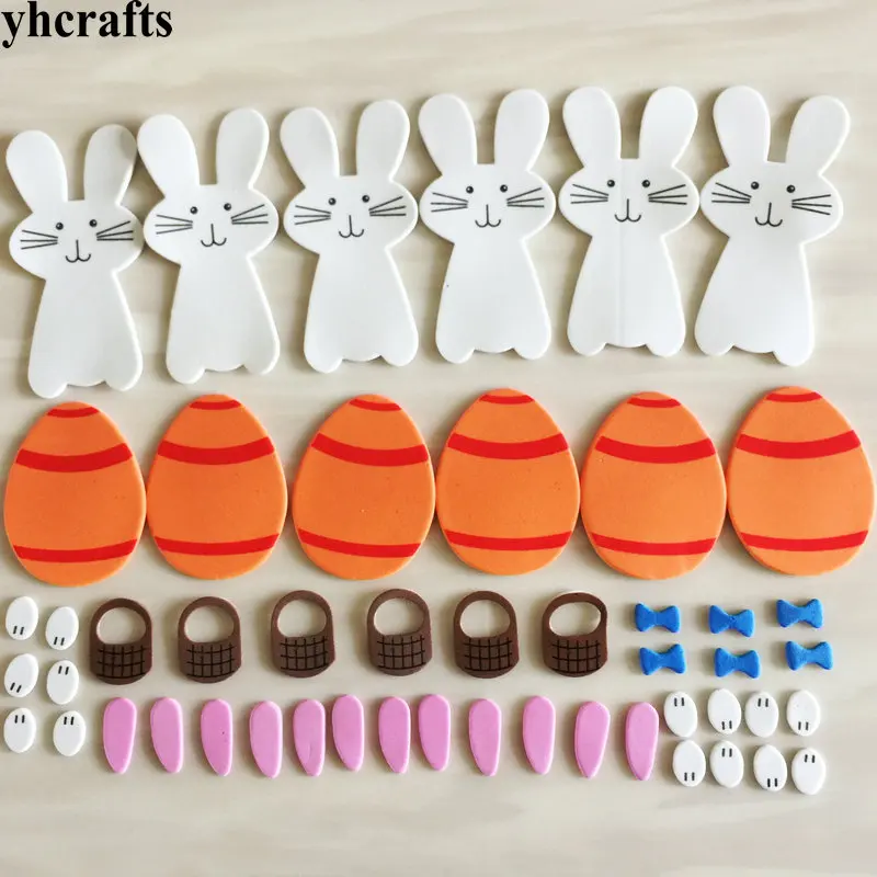 1bag/LOT.Rabbit Egg carrot Easter foam stickers Crafts Activity items Wall label Spring crafts Kids room decoration Decorative