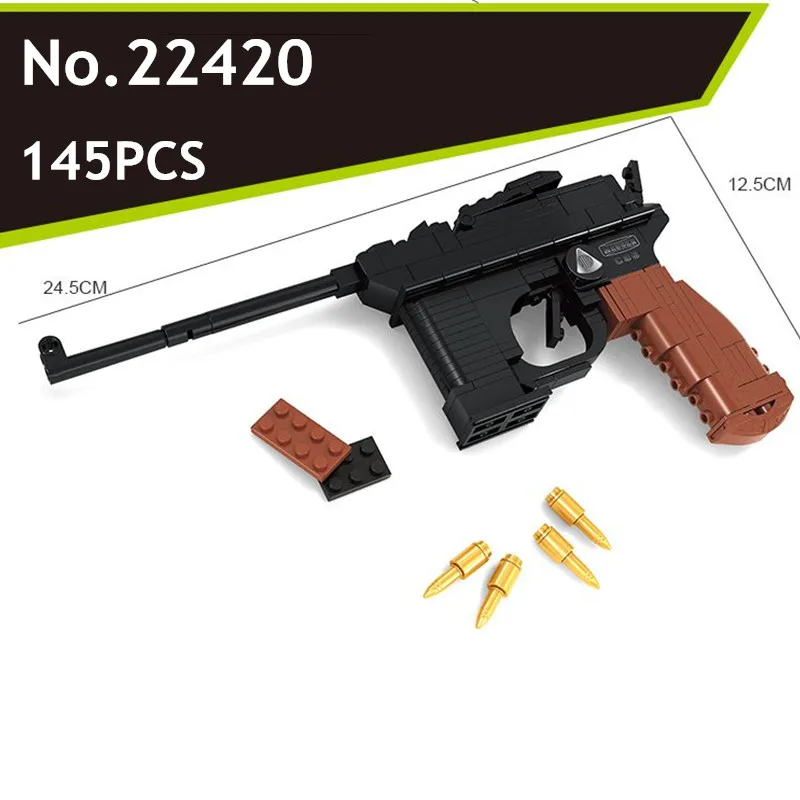 Vendite in fabbrica Luger P08 Pistola Pistola Arma Braccia Modello 1:1 Modello fai da te Building Blocks Giocattoli di Natale Regalo Compatibile con