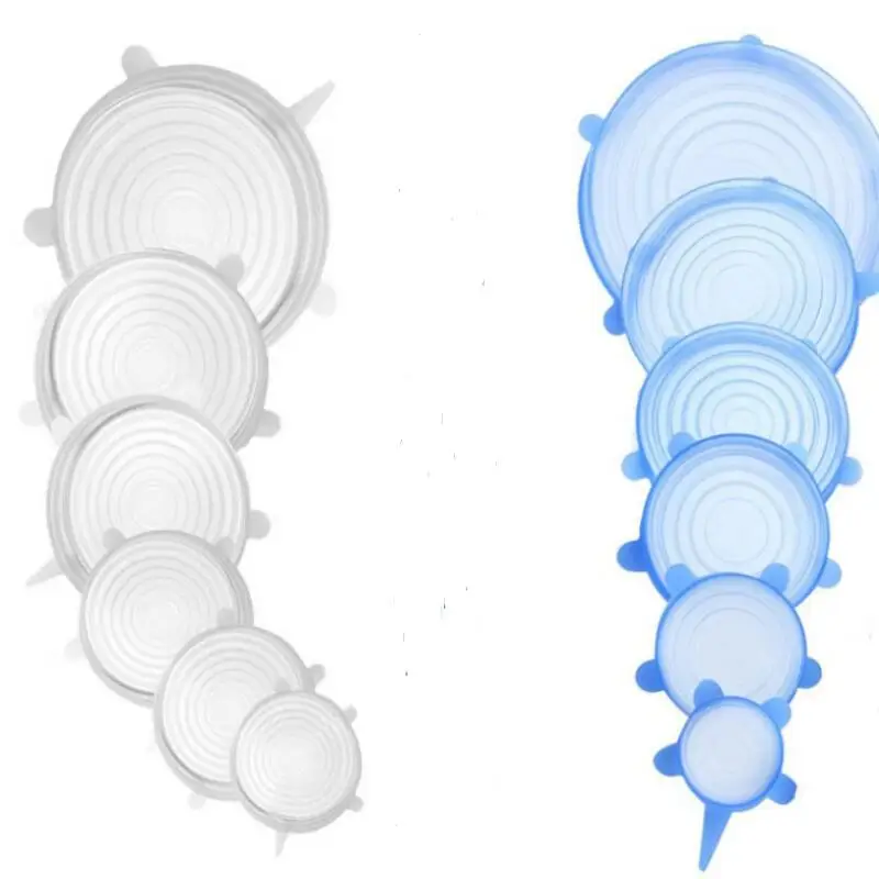 

6PCS Silicone Stretch Lids Reusable Airtight Food Storage Covers Durable to Keep Food Fresh Safe in Dishwasher LX7522