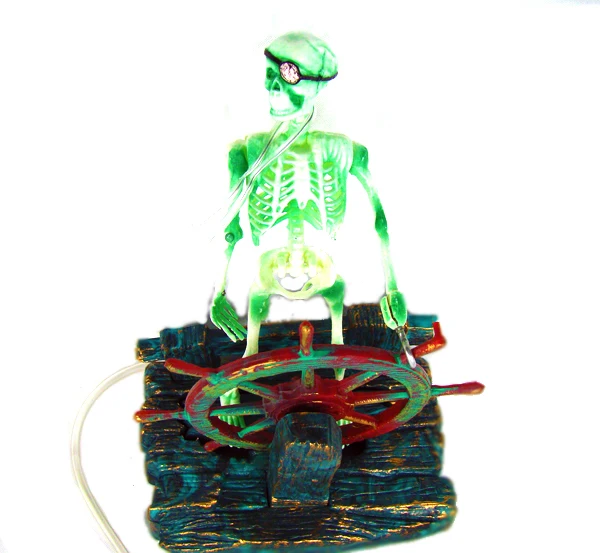Hot Aquarium Decoration Skeleton on Wheel Fish Tank Ornament Decor for Aquarium Tank W75 Great Gif