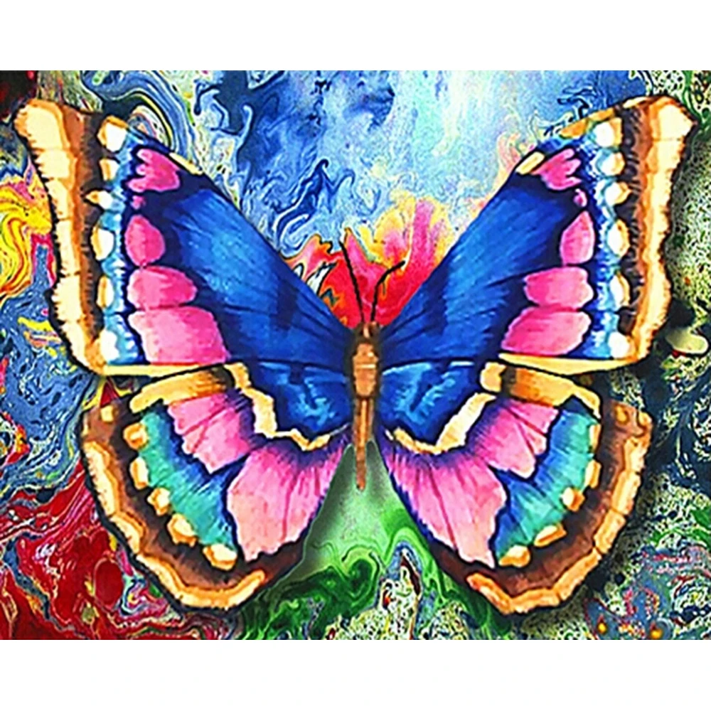 

LaoJieYuan Custom colorful animal butterfly picture diy crystal full drill diamond painting wall decoration