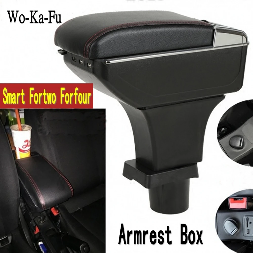 

For Mercedes-Benz Smart Fortwo Forfour Center console Arm Rest Armrest box central Store content box