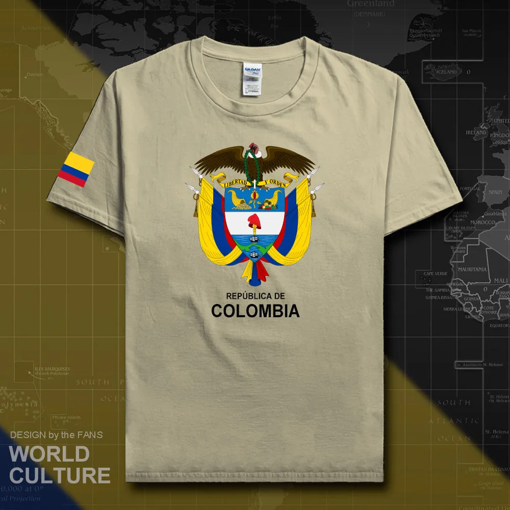 Colombia men t shirt fashion 2018 nation team jerseys t shirt cotton t-shirts streetwear fitness clothes country tees new COL 20