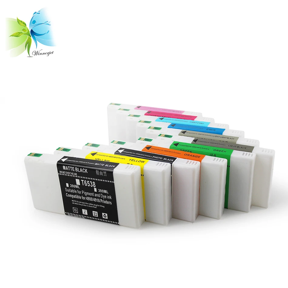 Winnerjet 2 sets/lot compatible prefilled ink cartridge with sublimation ink for Epson stylus pro 4900 printer ink cartridge