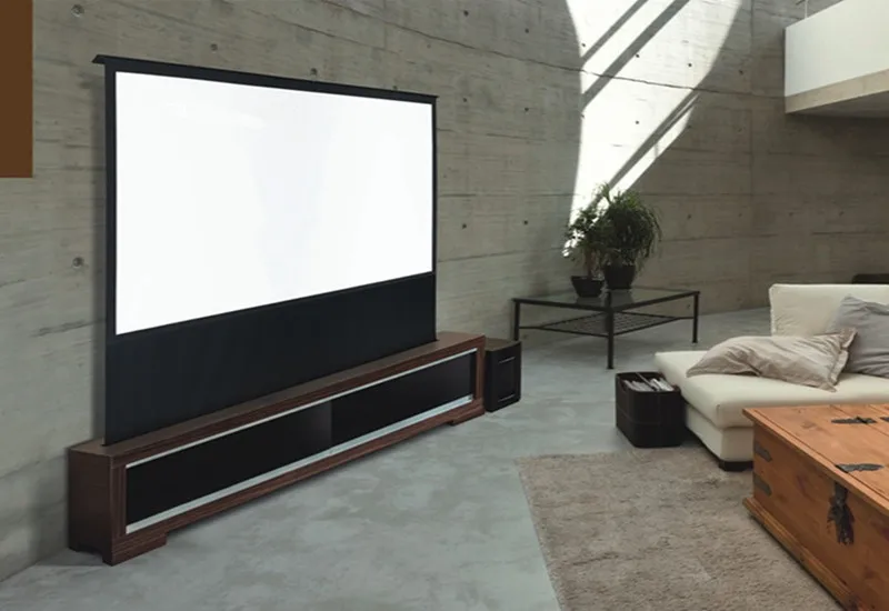 100 ~ 120 INCH 16:9, Tragbare Elektrische Motorisierte Boden-Rising Projektion Projektor Bildschirm, outdoor/indoor/business/Hometheater – Detail 13