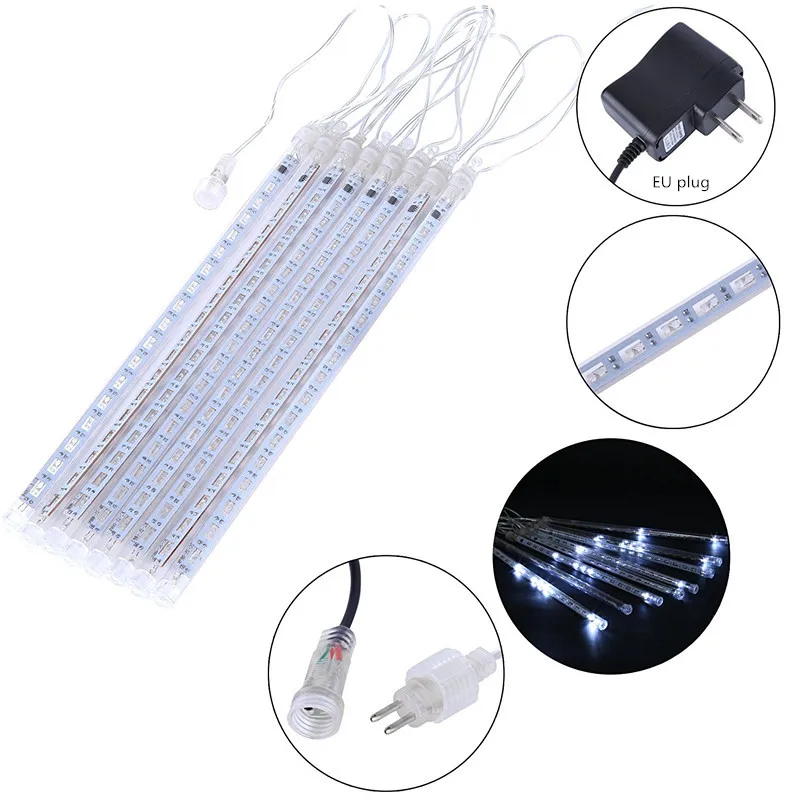 

Waterproof 30cm / 50cm 8 Tube Holiday LED Meteor Shower Rain LED String Lights Decorate Wedding Christmas