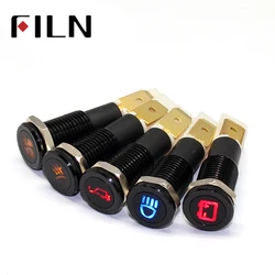 12mm Waterproof Lamp FILN 12V LED Car Boat LED Warning Dashboard Signal Lights Instrument Pilot light