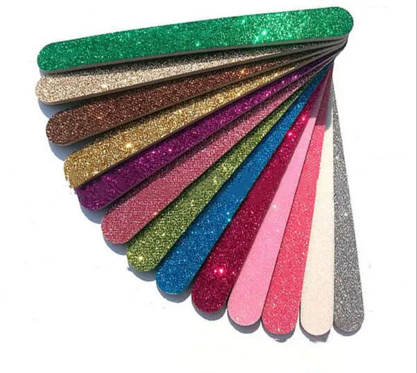 Limes à ongles eva à paillettes de couleur aléatoire, outil de manucure personnel, planche émeri, 10 pièces