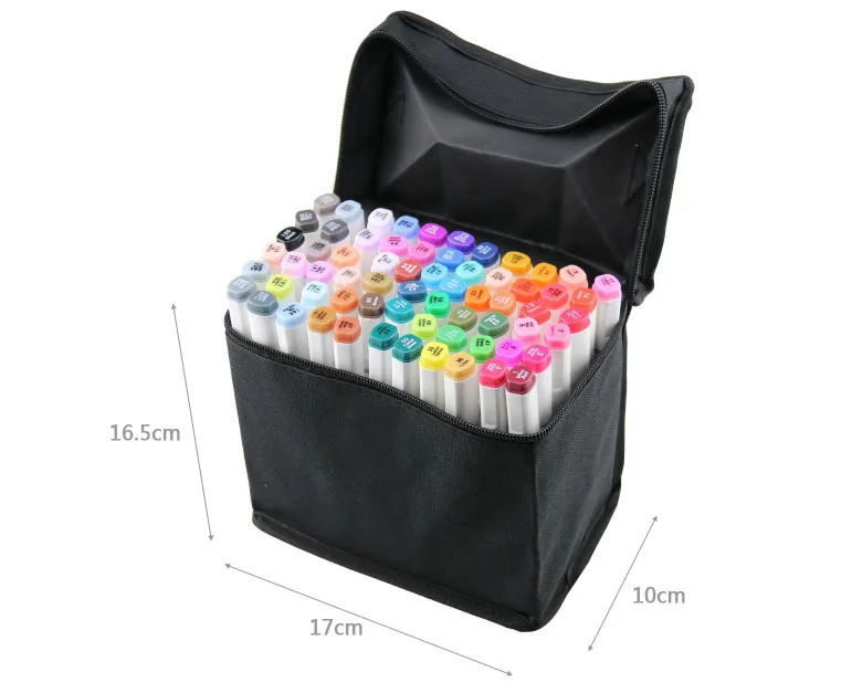 Kemila 30/40/60/80/168 Bleistift Tasche Pcs Massiven Kapazität Marker stift Zipper Schwarz Falten Kunst Marker Zipper Leinwand Lagerung