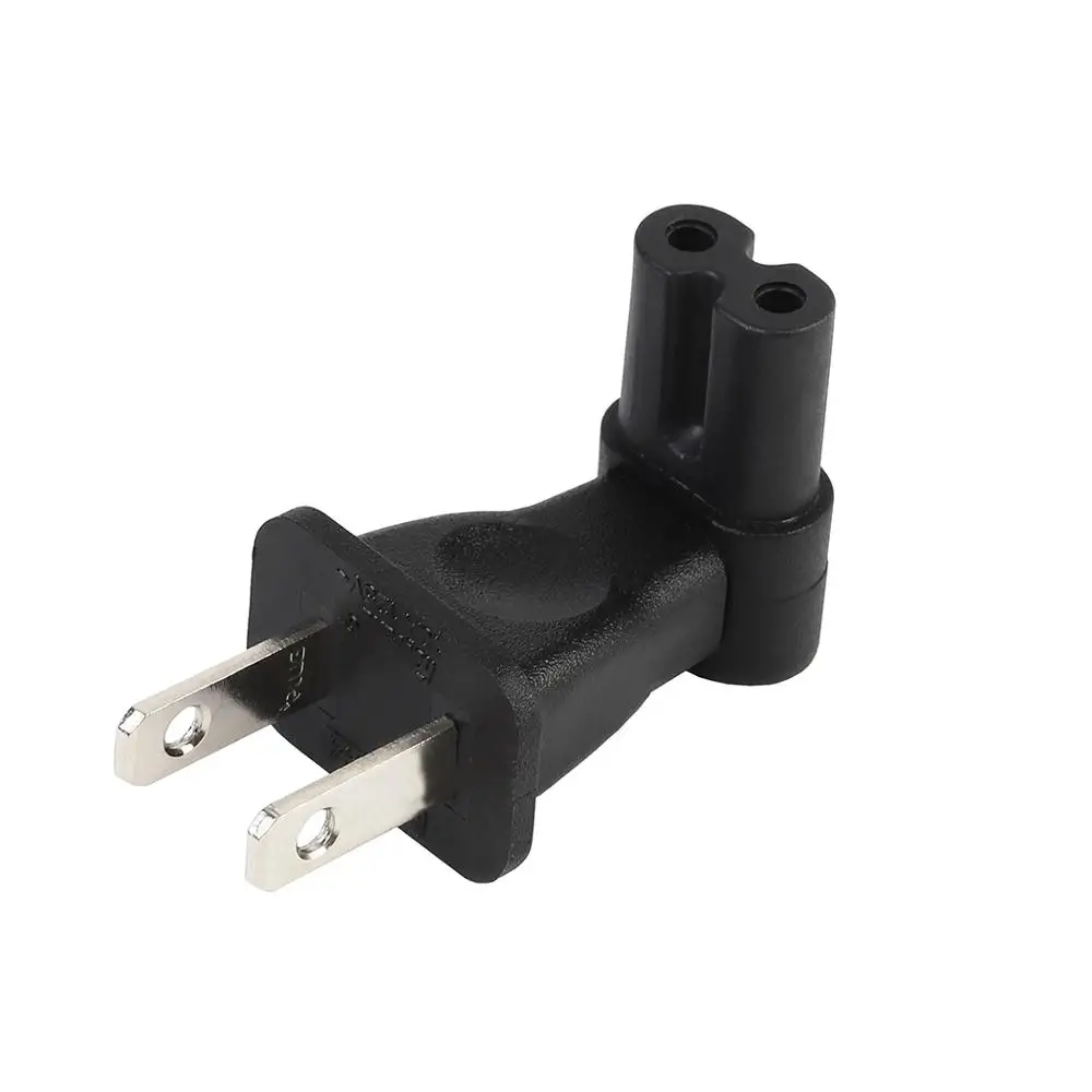 NEMA 1-15P TO IEC320 C7 conversion plug,USA power conversion adapter,USA 2 Pin Male to IEC 320 C7 90 degree  Angle AC Adapter