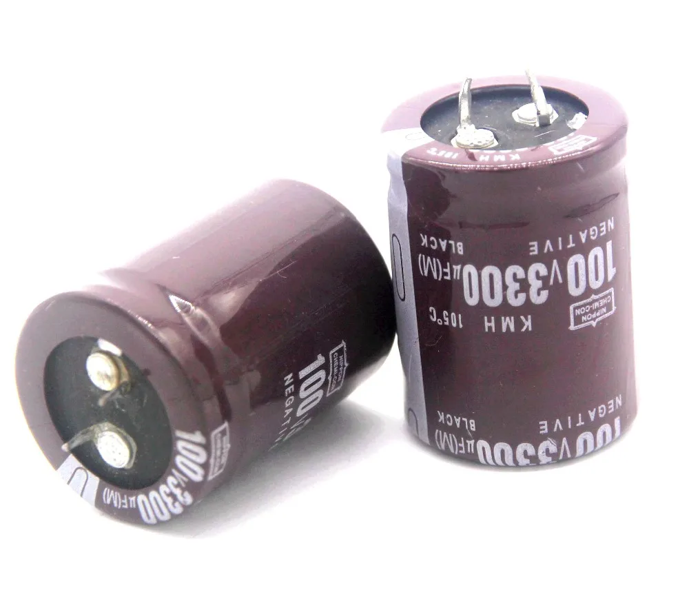 2pcs 3300uf 100v capacitores eletrolíticos radiais 3040
