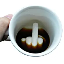 Funny White Middle Finger Mug #5
