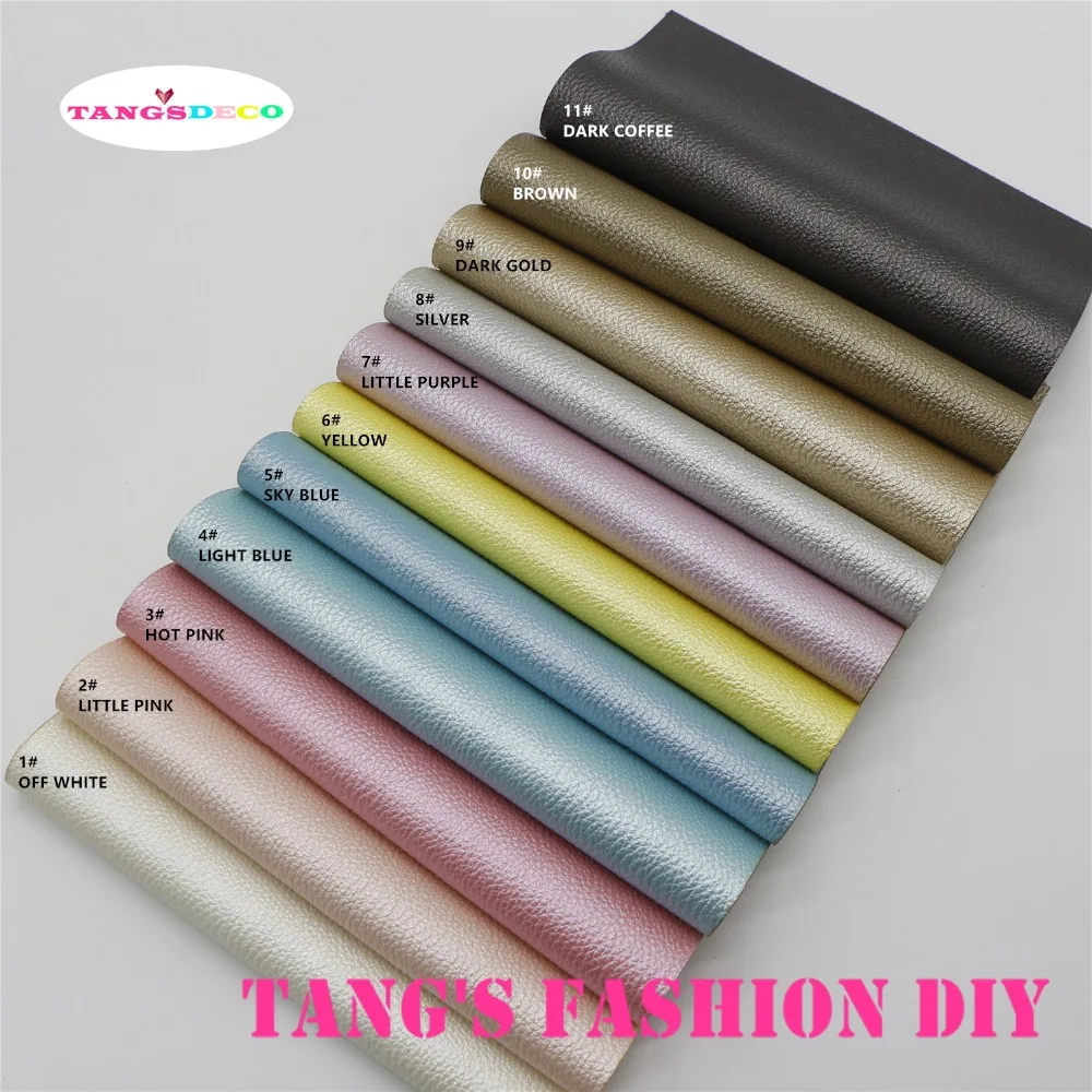 11PCS--High Quality DIY Light Color Pearl Embossed Synthetic Faux PU Leather set