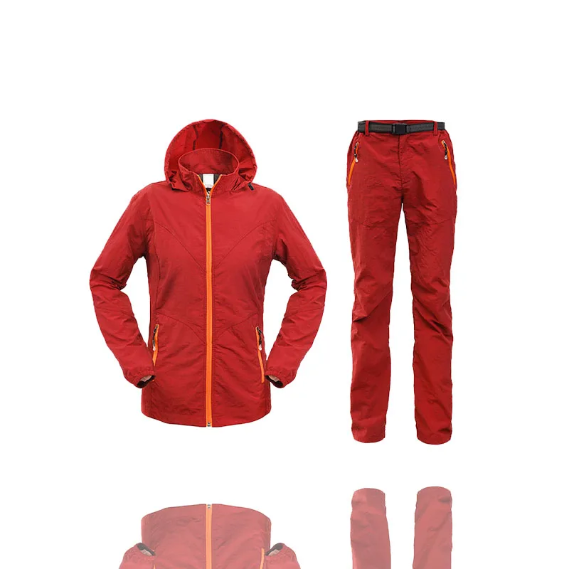 Camping Wandern Kleidung Set Outdoor-Sport Männer Frauen Sommer Sportswear Anzug Mit Kapuze Jacken Hosen Schnell Trocken Atmungs Set ST01 – Detail 32