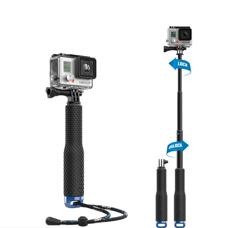Adaptador de Montagem Monopé/Tripé de Alumínio Portátil para GoPro Hero 1312110987 Black, Sjcam Sj8/10, Xiaomi Yi 4K, One X3/4/5 - Acessórios