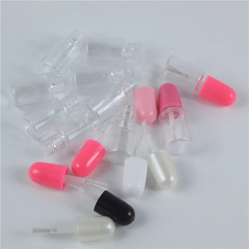 50pcs/lot ABS Nail Polish Lid Empty Cosmetic Containers Bottles with Brush Nail Polish Bottles