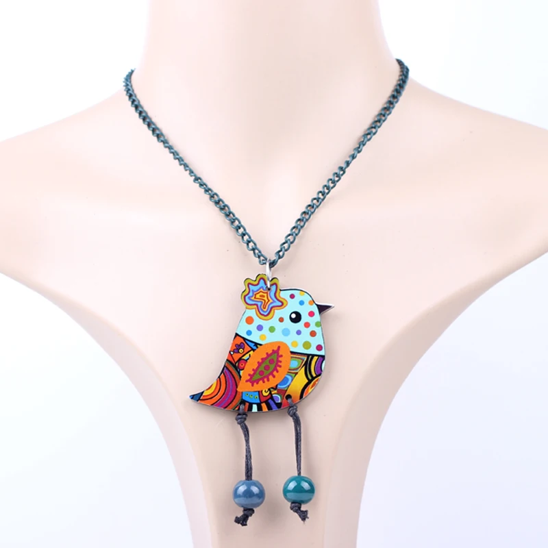 Birds necklace five colors unique design for girls women 2016 news cute lovely  pendant animal shape free shipping