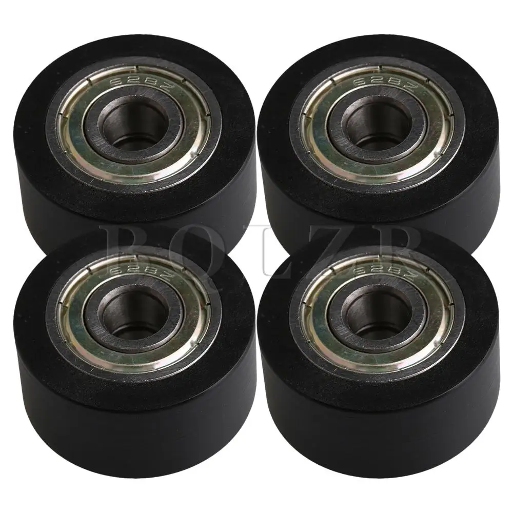 BQLZR 4PCS 32x8x16MM Black 608ZZ Bearing Flat Groove Ball Bearing Guide Pulley Wheels Roller 149KG Load Bearing Furniture Pulley