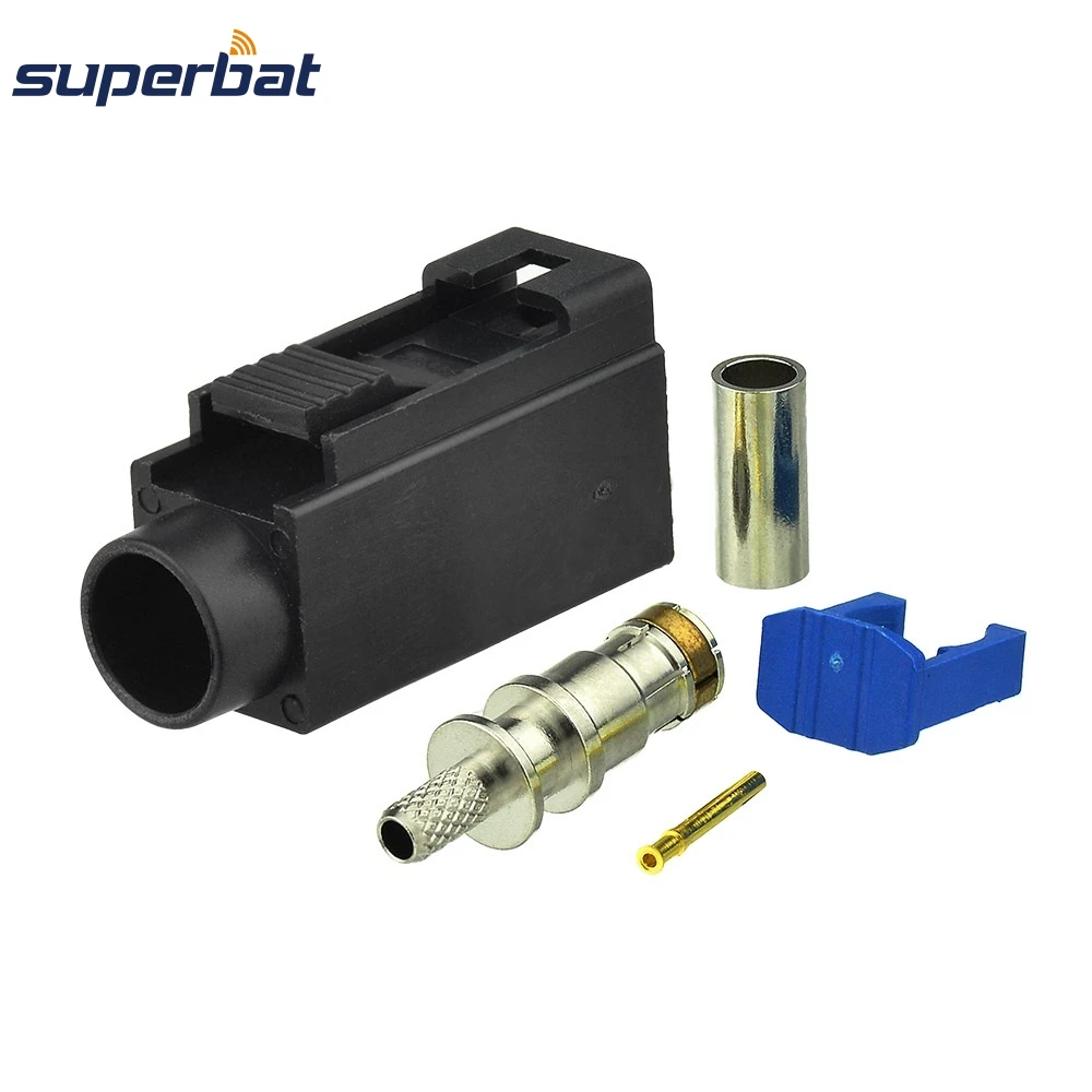 Conector RF de crimpado hembra Superbat, 10 piezas, Fakra A, negro/9005, para RG316,RG174,LMR100,RG178, aplicar A la Radio sin suministro Phantom