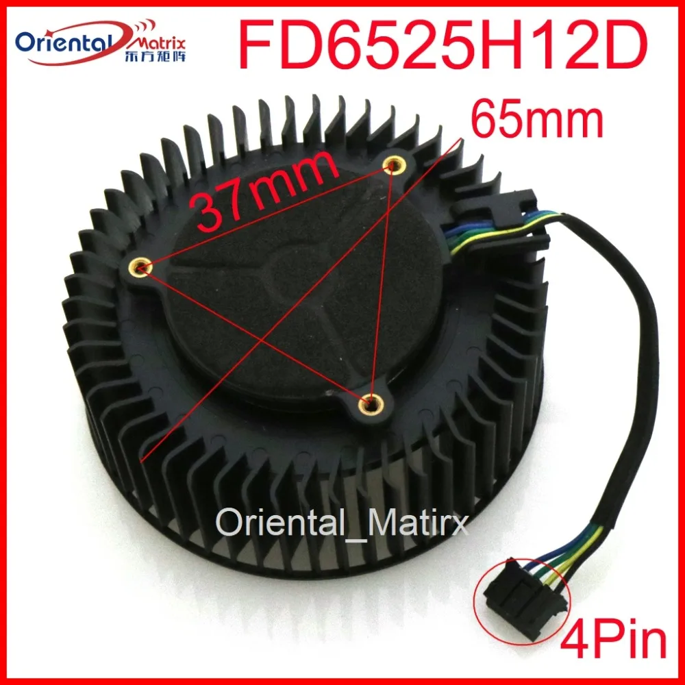 

Free Shipping FD6525H12D 65mm 12V 1.3A 4 Pin Video Card Cooler Fan For AMD Radeon R9 270 270X Graphics Card Cooling Fan