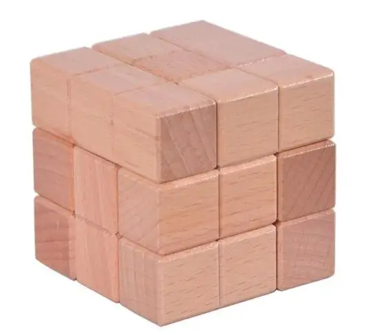 Wooden Cube Puzzle 3D Mind Educational Brain Teaser Soma Puzzles Game