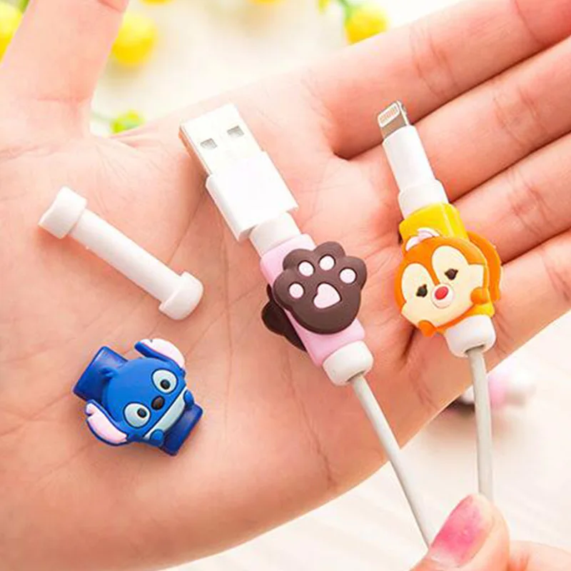 Cartoon Cable Protector Data Line Cord Protector Protective Case Cable Winder Cover For iPhone USB Charging Cable
