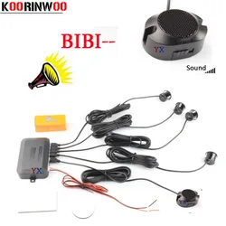 Koorinwoo Car Parking Sensor Parktronics 4 Black/silver/white 22mm Adjustable Speaker Reverse Backup Radar Buzzer Alarm System
