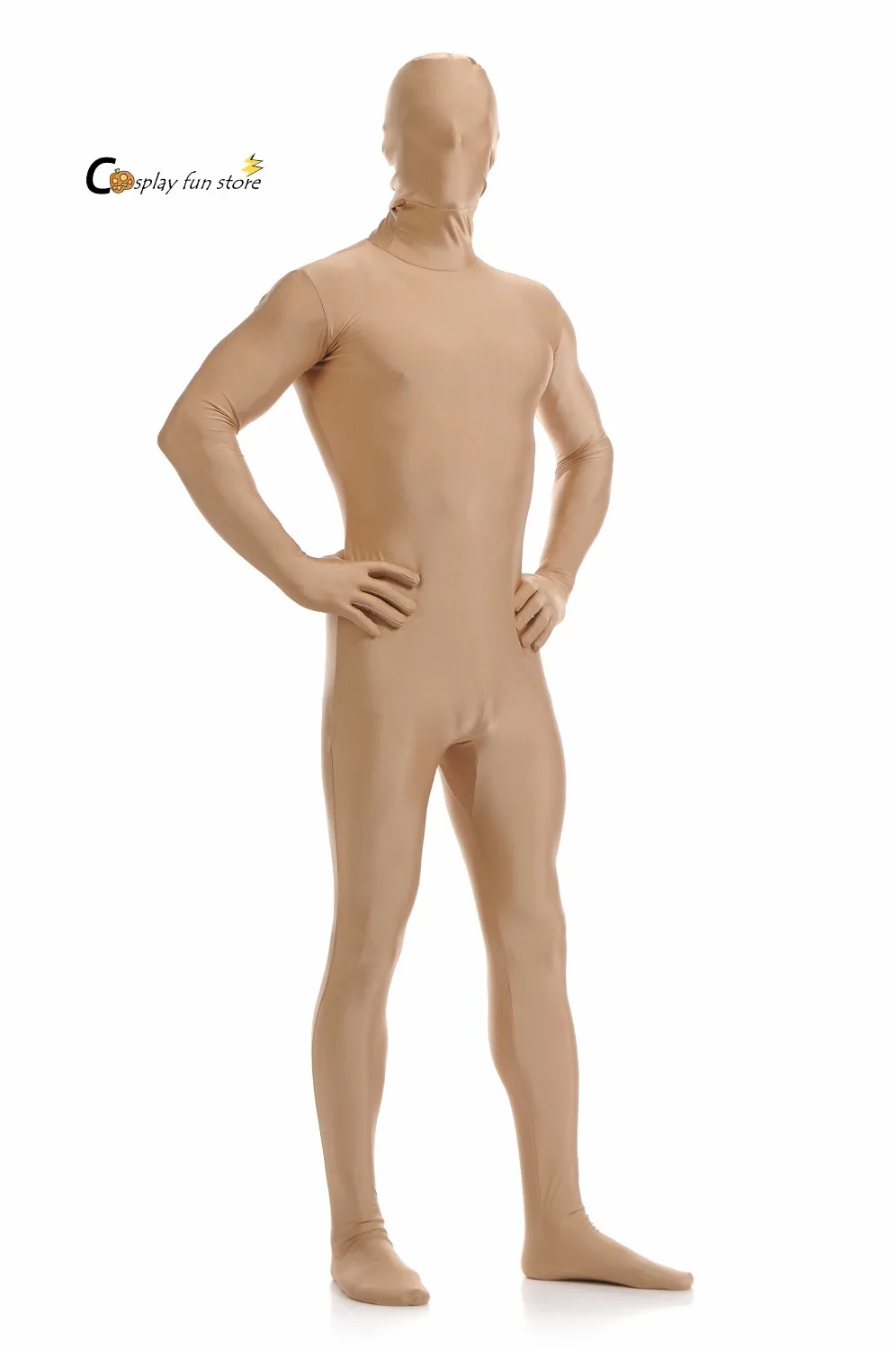 Terno adulto inteiro Lycra Zentai de corpo inteiro, ternos apertados nudes profundos, cor pura, unitard de festa de Halloween, personalizado para uso especial