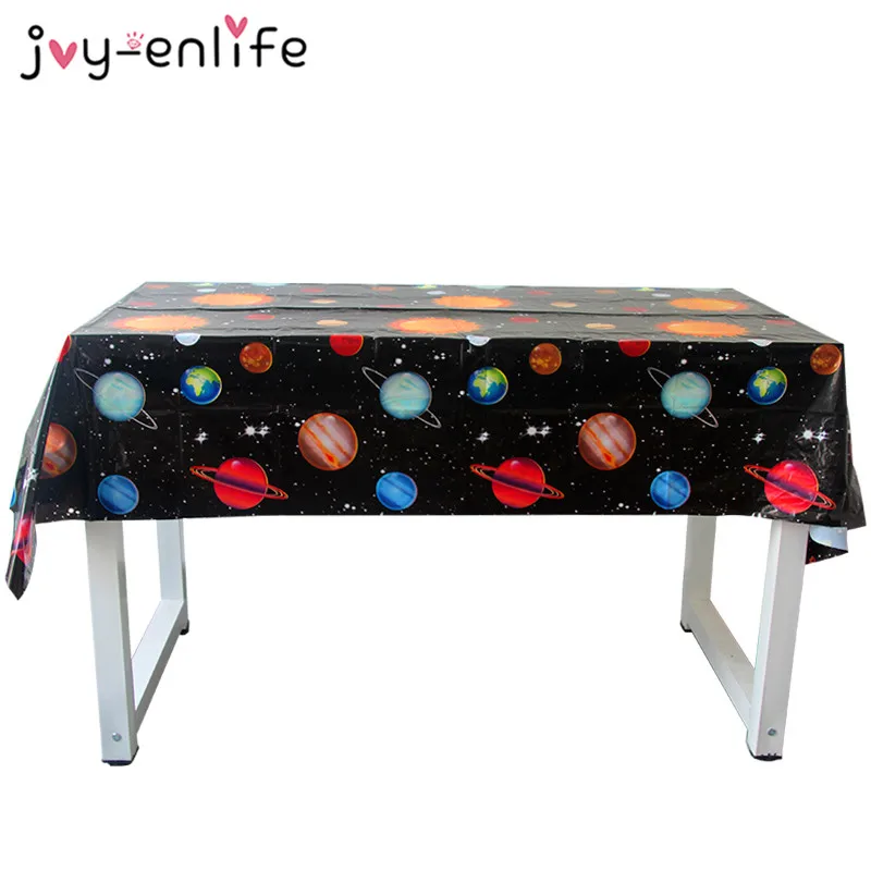 1pcs Outer Space Birthday 110x180cm Disposable Tablecloth Birthday Party Decorations Kids Planets Party Science Fiction Theme