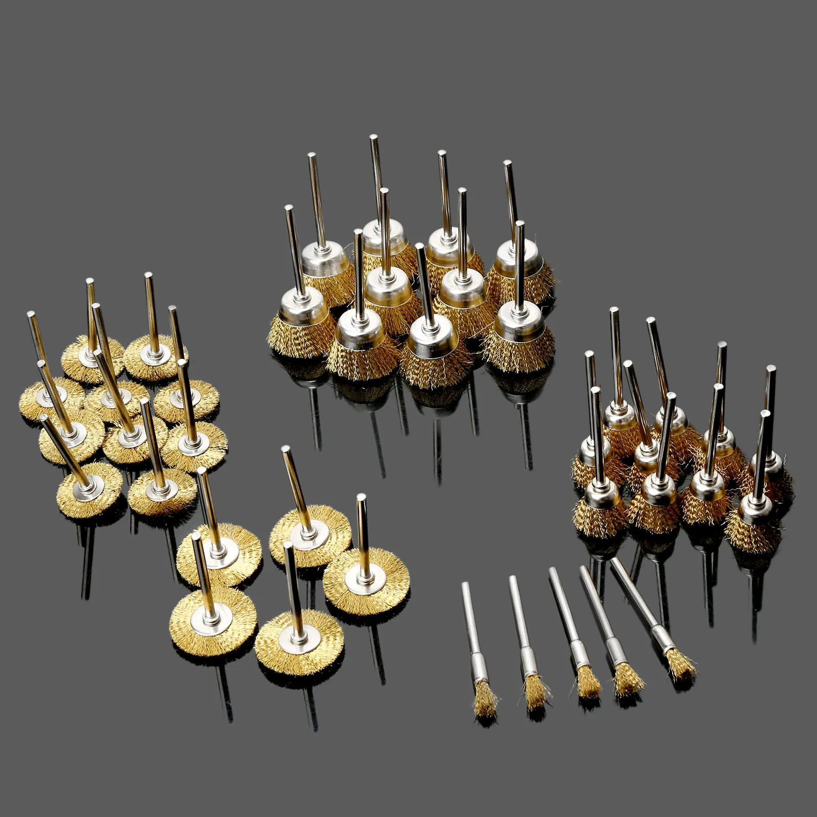 40Pcs Dremel อุปกรณ์เสริมทองเหลืองล้อเลื่อนแปรงสว่านขัด Burr เครื่องมือขัดขัดสำหรับเครื่องเจาะขนาดเล็กขัด