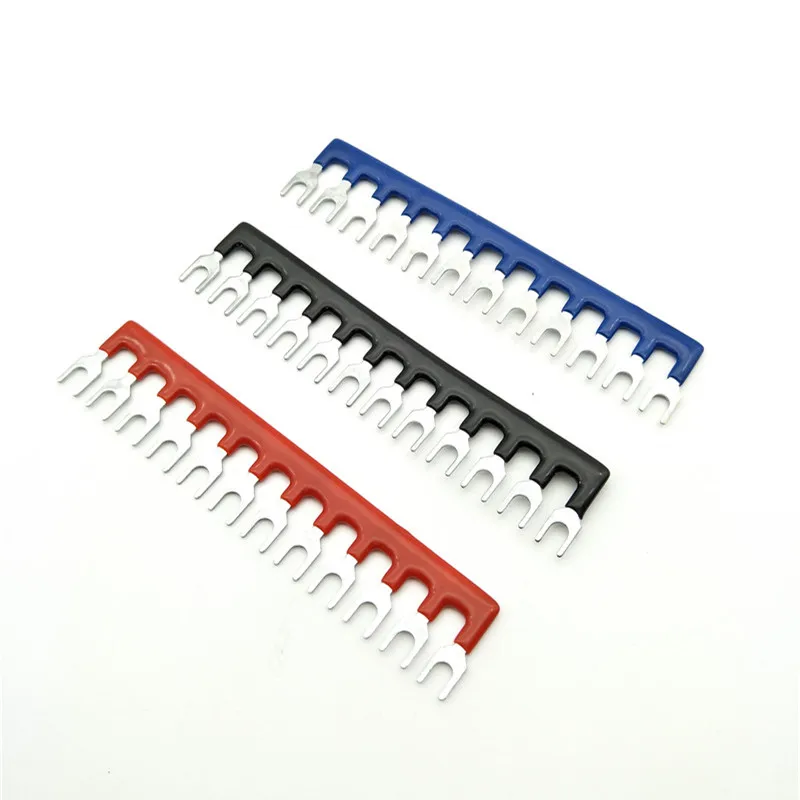 15pcs 400V 10A Fork Shape Pre-Insulated 12Position Barrier Terminal Block Strip Free shipping