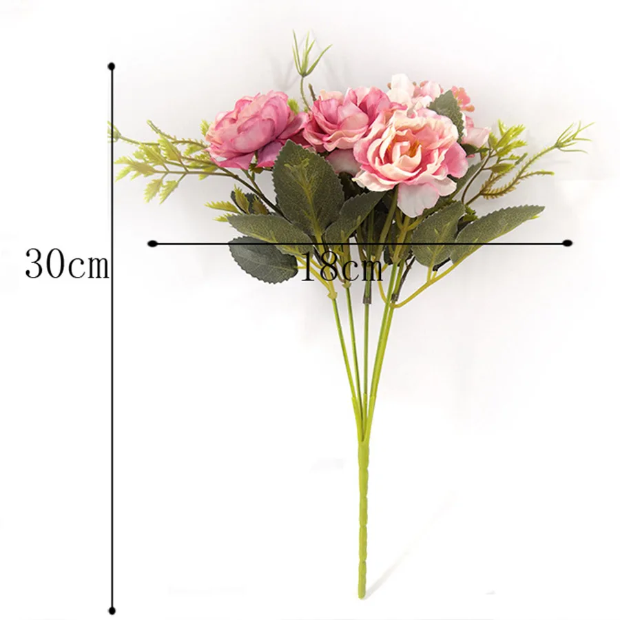 Peony DIY Party Decoration Vintage Silk Artificial Flowers Small Rose Wedding Fake Flowers Festival Supplies Home Decor Bouquet image 3