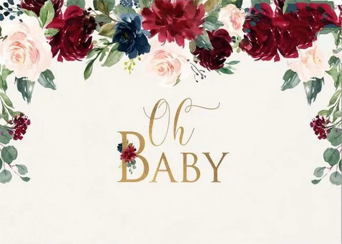 

Floral flower leaves Baby Shower Elegant photo studio background High quality Computer print party backdrops