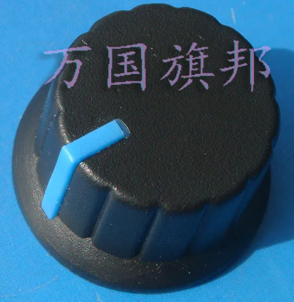 Delivery. Free potentiometer knob environmentally friendly plastic high 15MM low 24MM black body blue point