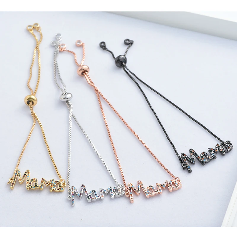 4 Colors Copper  Adjustable Slider Chain Accessories for Jewelry Making Diy Woman Bracelet Gold Sliver Jewelry Findings
