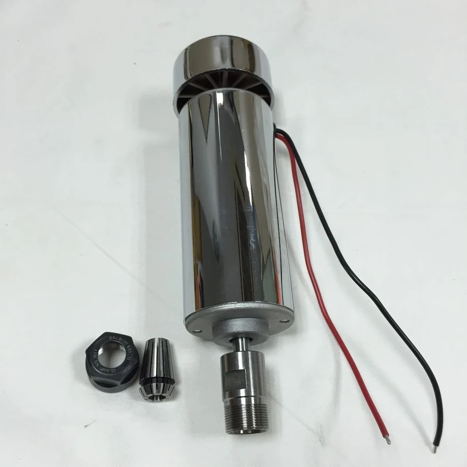 

400W Air cooled Brushed ER16 Spindle Motor 3000-12000rpm 8MM 12-48VDC 230mN 52mm for CNC Carving Milling