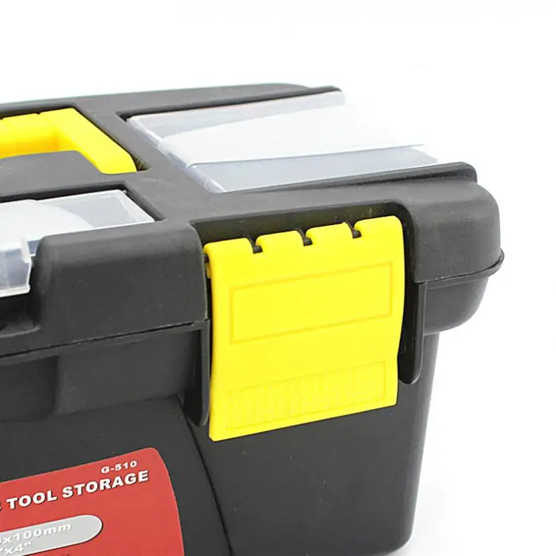 Black Small Portable Plastic Hardware Tool box with Storage Box for Home or Outdoor Finishing Debris