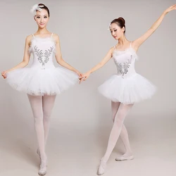 Adults White Swan Lake Ballet Dress Women Ballerina Tutu Costume Classical Ballet Leotard Stage Performance Dancewear