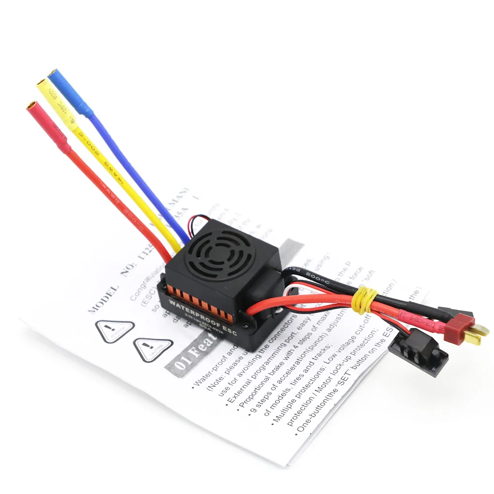 Upgrade Rc Waterproof 3650 3900KV RC Brushless Motor 60A ESC Programmer for 1/10 RC Car Truck Motor kit