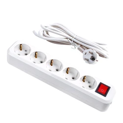 White European 250V 10A 16A 3m 5m 3/4/5 Jack France German Russia Korea Power Strip EU Extension Schuko Outlet Switch Socket