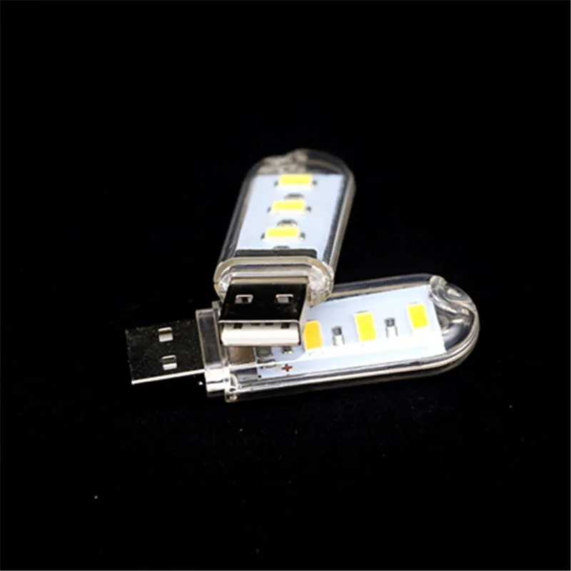 New Mini USB LED Night light Camping lamp For Reading Bulb Laptops Computer Notebook Mobile Power Charger 3leds 8leds Warm White