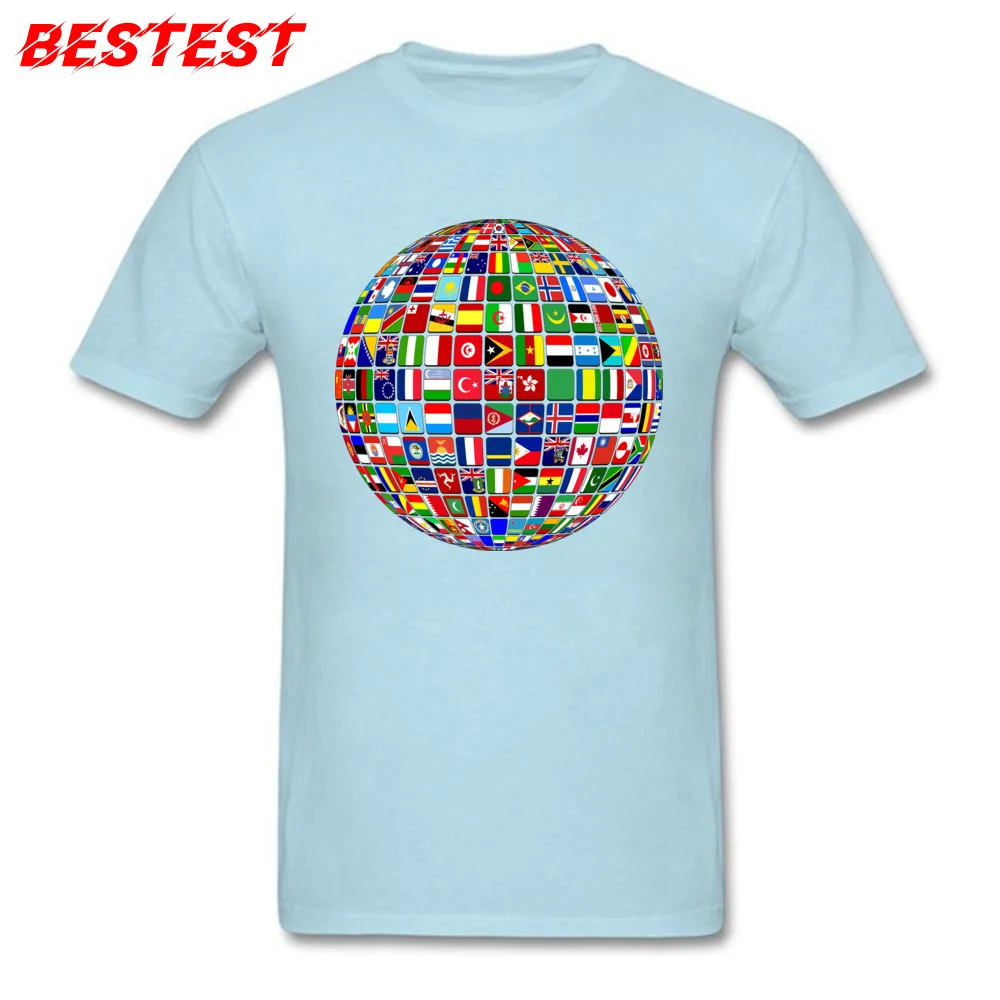 World Art T-shirt Men\'s T Shirts Cool Special Tops TShirt International Flag Print Tees Style Clothes 3D Black Shirt Cotton