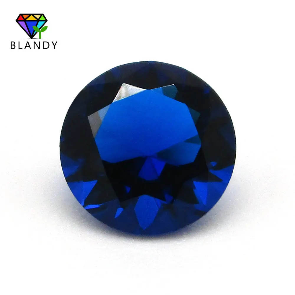 1000pcs 1.0~4.5mm Round Machine Cut Blue Color Glass Beads Loose Synthetic Gems Borland Glass Stone For Jewelry Factory Price